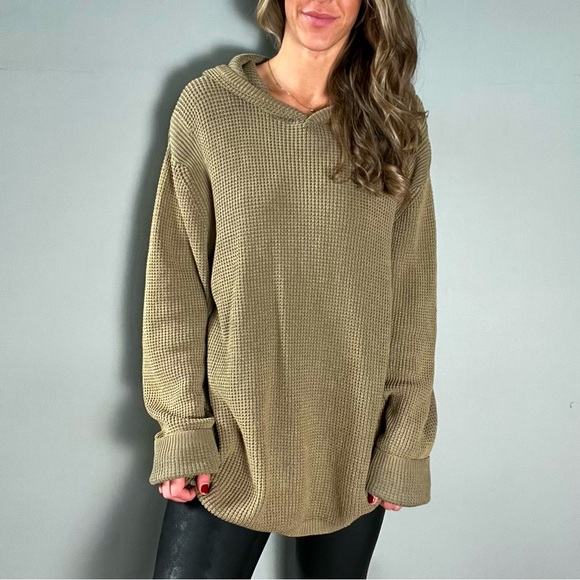 INC International Concepts Taupe Knit Hoodie - Picture 3 of 4